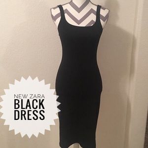 Zara Bodycon Black Midi Dress